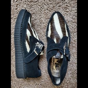 Nana shoes. Zebra rockabilly platform.